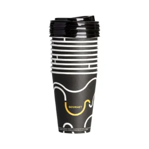 ΣΕΤ ΠΟΤΗΡΙΑ ΧΑΡΤΙΝΑ COFFEE LOVERS 12oz 90mm ΚΑΙ ΚΑΠΑΚΙ ΠΙΠΙΛΑ 10ΤΕΜ