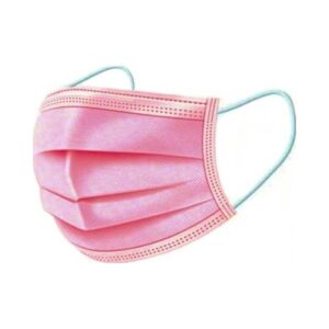 Μάσκα μιας χρήσης 3ply με λάστιχο ΡΟΖ 50τμχ